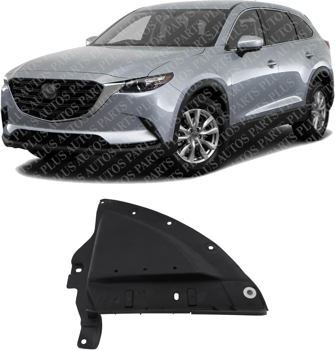 Front Fender Liner Extension Left Driver Side Direct Replacement Compatible With 2016-2023 Mazda CX-9 MA1250122 TK4856115A