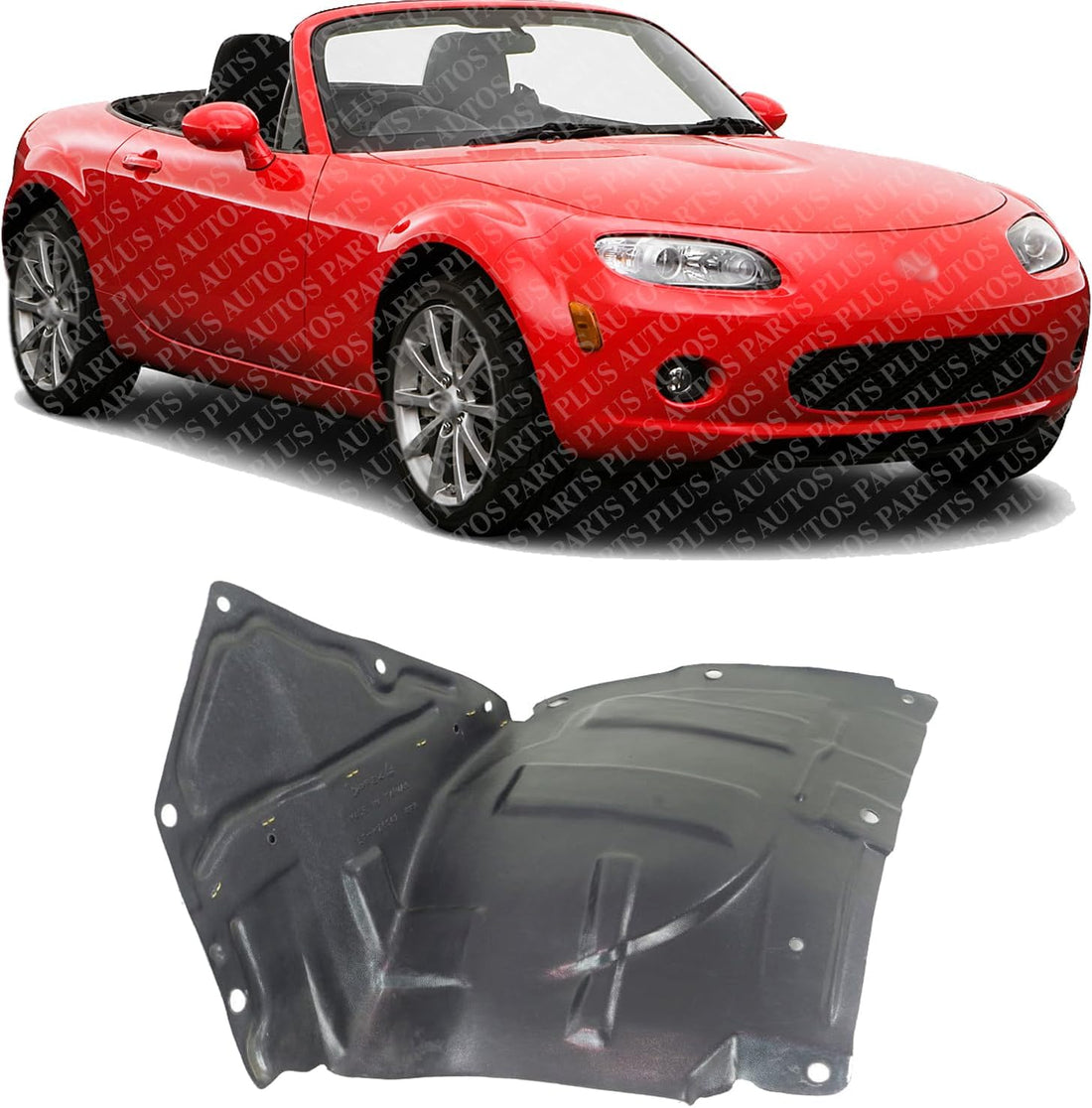 Front Section Fender Liner Right Passenger Side Direct Replacement Compatible With 2006-2008 Mazda MX-5 Miata MA1251102 NE515613ZC