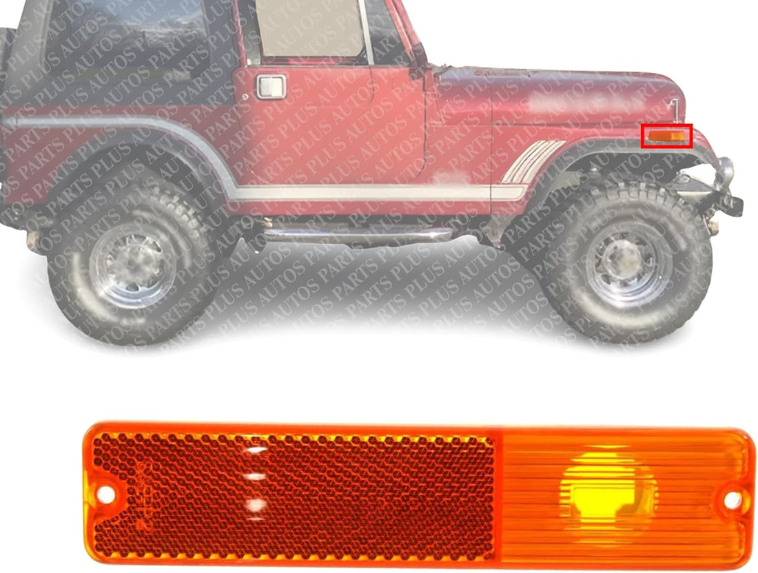 Front Side Marker Lens Corner Light Right Passenger Side Direct Replacement Compatible With 1968-1986 Jeep CJ Series CH2550107 J0994020