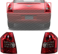 Set Of 2 Tail Light Plastic Left Driver & Right Passenger Side Direct Replacement Compatible With 2008-2010 Chrysler 300 CH2819117 CH2818117 4806370AD 4806371AD