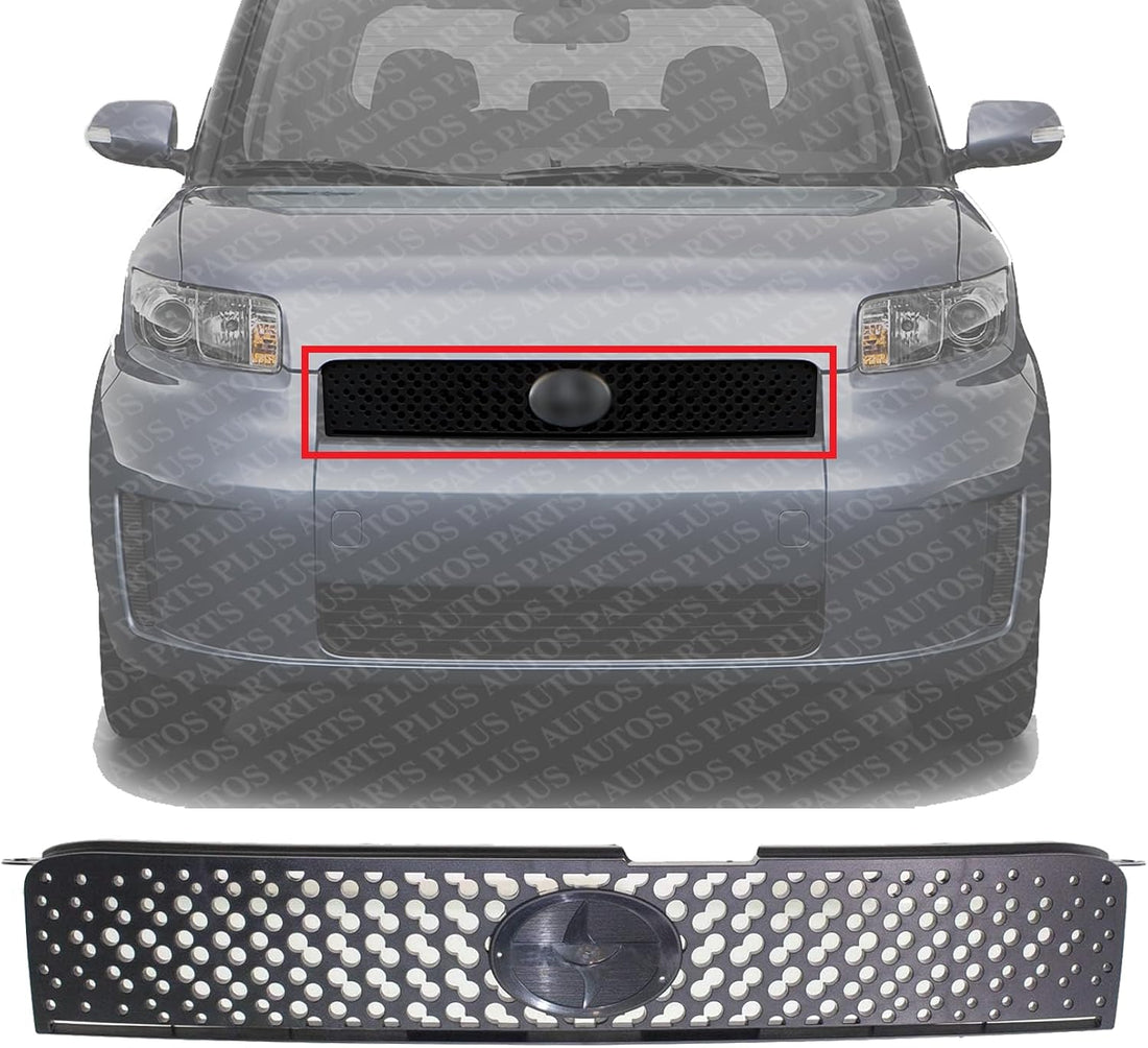 Front Grille Textured Shell And Insert Plastic Direct Replacement Compatible With 2008-2010 Scion xB SC1200105 5310112B10