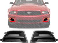 Set Of 2 Front Fog Lamp Cover Textured Without Fog Lights Hole Left Driver & Right Passenger Side Direct Replacement Compatible With 2010-2012 Ford Mustang FO1039137 FO1038137