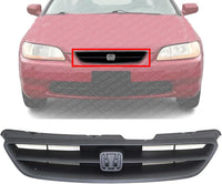 Front Grille Primed Shell And Insert Plastic Direct Replacement Compatible With 1998-2000 Honda Accord HO1200140 75101S82A01