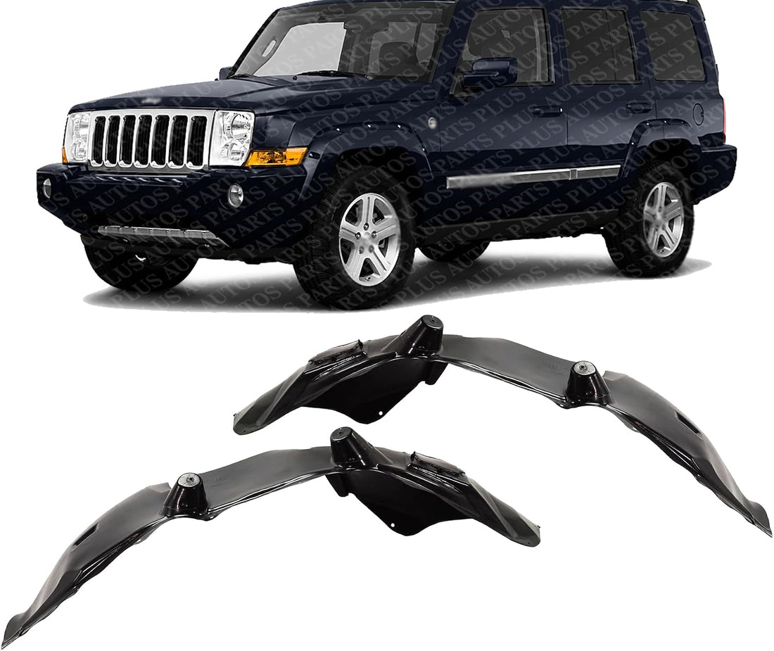 Set Of 2 Front Fender Liner Plastic Left Driver & Right Passenger Side Direct Replacement Compatible With 2006-2010 Jeep Commander CH1251129 CH1250129 55396462AC 55396463AC