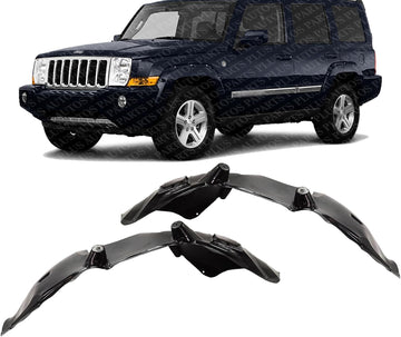 Set Of 2 Front Fender Liner Plastic Left Driver & Right Passenger Side Direct Replacement Compatible With 2006-2010 Jeep Commander CH1251129 CH1250129 55396462AC 55396463AC