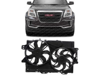 Front Dual Fan Assembly Plastic Direct Replacement Compatible with 2013-2017 GMC Terrain/Chevrolet Equinox GM3115282 25952783-PFM 22780242 22780241