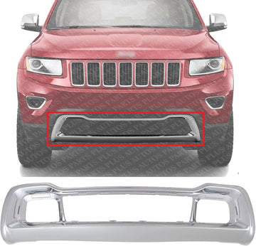 Front Bumper Grille Frame Chrome Direct Replacement Compatible With 2014-2016 Jeep Grand Cherokee CH1037107 68143105AC