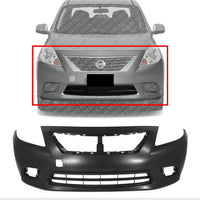 Front Bumper Cover Primed Direct Replacement Compatible With 2012-2014 Nissan Versa NI1000284 FBM223BA0H