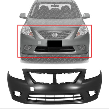 Front Bumper Cover Primed Direct Replacement Compatible With 2012-2014 Nissan Versa NI1000284 FBM223BA0H