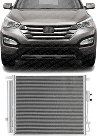 Front A/C Condenser Aluminum Core Direct Replacement Compatible With 2013-2018 Hyundai Santa Fe HY3030152 976062W001