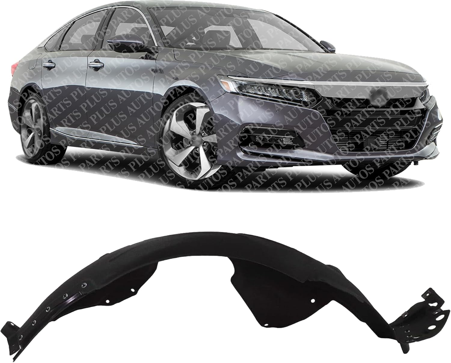 Front Fender Liner Right Passenger Side Direct Replacement Compatible with 2018-2022 Honda Accord HO1249180 74100TVAA00