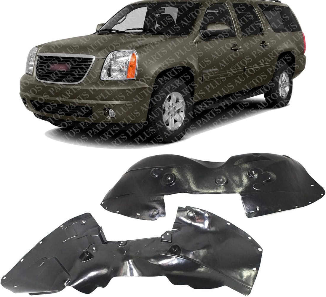 Set of 2 Front Fender Liner Left Driver & Right Passenger Side Direct Replacement Compatible with 2007-2014 GMC Yukon/XL / 2007-2013 Cadillac Escalade GM1248305 GM1248179 22860086