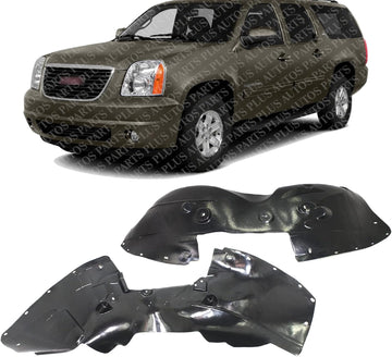 Set of 2 Front Fender Liner Left Driver & Right Passenger Side Direct Replacement Compatible with 2007-2014 GMC Yukon/XL / 2007-2013 Cadillac Escalade GM1248305 GM1248179 22860086