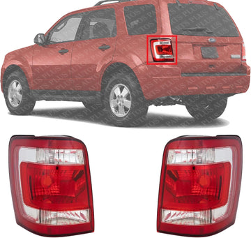 Set Of 2 Tail Light Lens And Housing Right Passenger & Left Driver Side Direct Replacement Compatible With 2008-2012 Ford Escape FO2801210 FO2800210 8L8Z13404A 8L8Z13405A