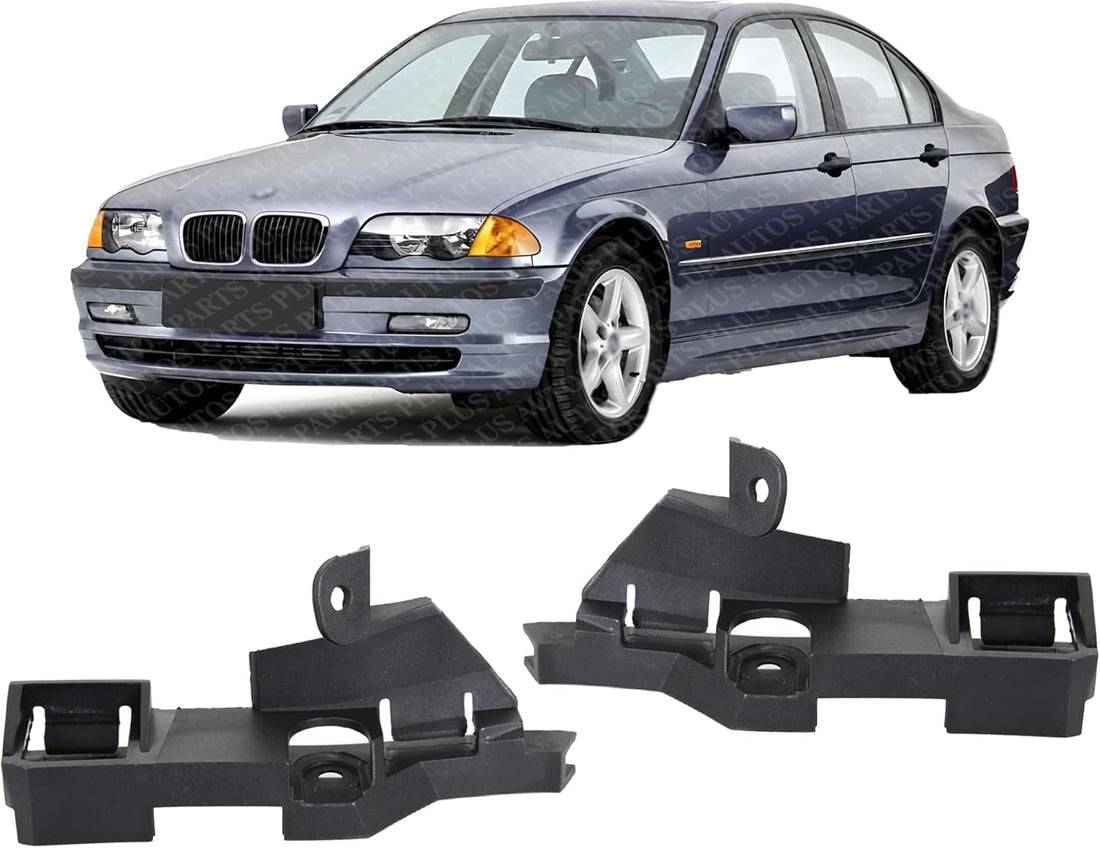 Set Of 2 Front Bumper Bracket Plastic Right Passenger & Left Driver Side Direct Replacement Compatible With 2002-2005 BMW 3-Series BM1067107 BM1066107 51117030618 51117030617