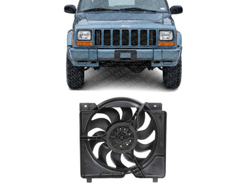 Front Radiator Cooling Fan Shroud Assembly Plastic Direct Replacement Compatible with 1997-2001 Jeep Cherokee CH3115106 52028337AC