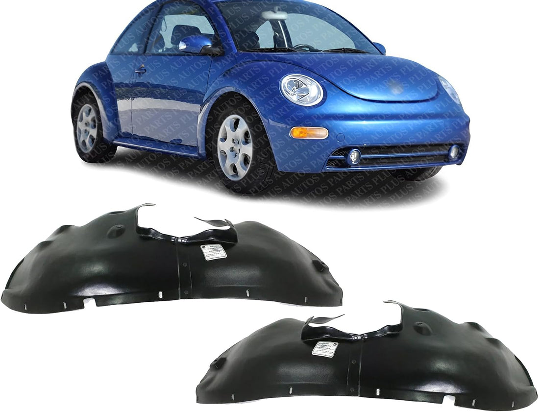 Set Of 2 Front Fender Liner Left Driver & Right Passenger Side Direct Replacement Compatible With 1998-2005 Volkswagen Beetle VW1249104 VW1248104 1C0809962E 1C0809961E