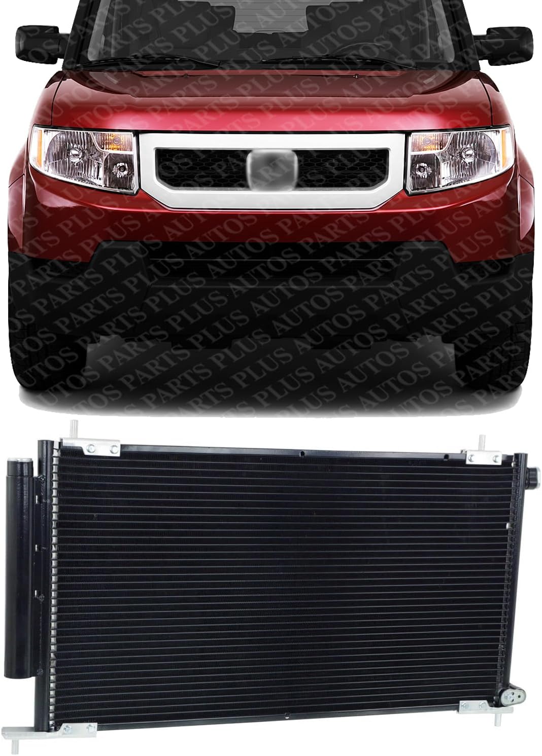 Front A/C Condenser Aluminum Core Direct Replacement Compatible With 2002-2006 Honda CR-V / 2003-2011 Element HO3030124 80110S9A013