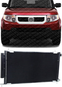 Front A/C Condenser Aluminum Core Direct Replacement Compatible With 2002-2006 Honda CR-V / 2003-2011 Element HO3030124 80110S9A013