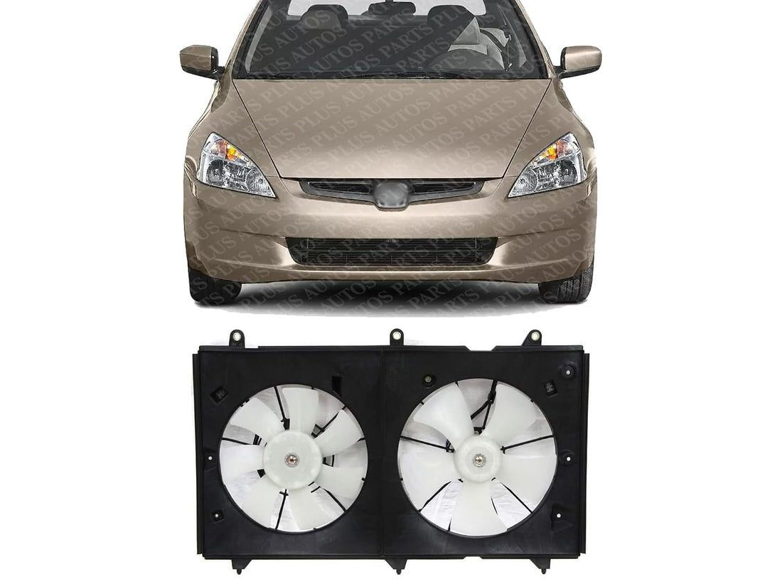 Front Dual Fan Assembly Direct Replacement Compatible with 2003-2007 Honda Accord HO3115121 H160932