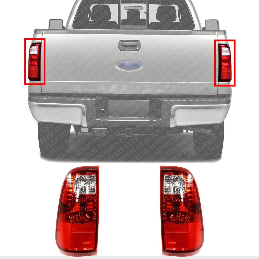 Set Of 2 Tail Light Left Driver & Right Passenger side Direct Replacement Compatible With 2008-2016 Ford F-Series FO2801208 FO2800208 BC3Z13405A BC3Z13404A