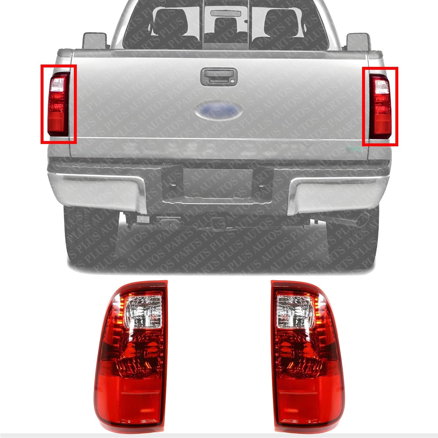 Set Of 2 Tail Light Left Driver & Right Passenger side Direct Replacement Compatible With 2008-2016 Ford F-Series FO2801208 FO2800208 BC3Z13405A BC3Z13404A