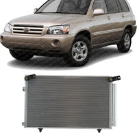 Front A/C Condenser Aluminum Core Direct Replacement Compatible With 2001-2007 Toyota Highlander TO3030116 8846048020