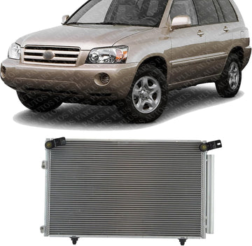 Front A/C Condenser Aluminum Core Direct Replacement Compatible With 2001-2007 Toyota Highlander TO3030116 8846048020