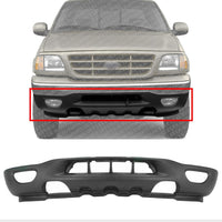 AUTOS PARTS PLUS Front Bumper Lower Valance Panel Textured With Fog Light & Tow Hook Holes Direct Replacement Compatible With 1999-2003 Ford F-Series / 1999-2002 Expedition FO1095181 XL3Z17626BA