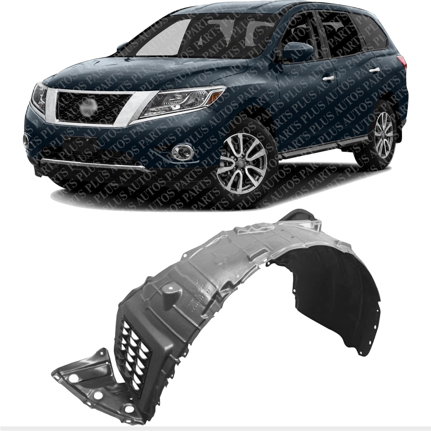 Front Fender Liner Vacuum Form Left Driver Side Direct Replacement Compatible With 2015-2020 Nissan Pathfinder/Infiniti QX60 NI1248152 638419NB0A-PFM