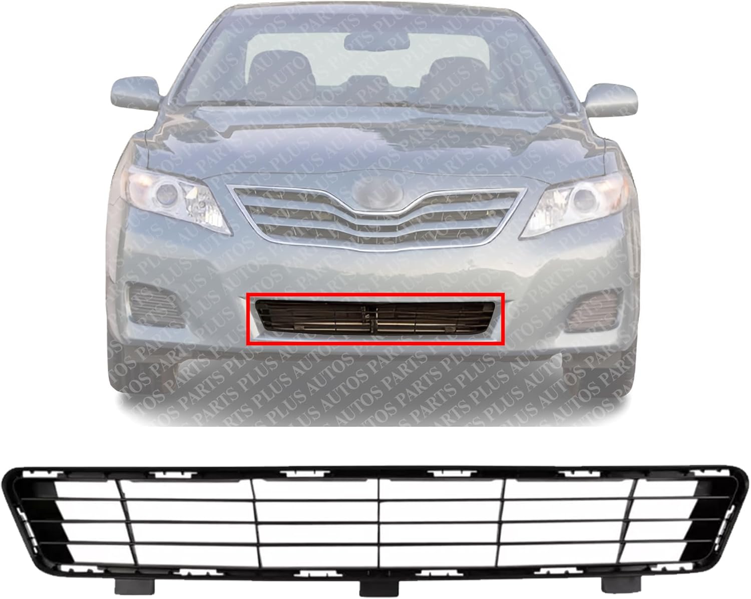 Front Bumper Center Grille Textured Black Direct Replacement Compatible With 2010-2011 Toyota Camry TO1036118 5311206090