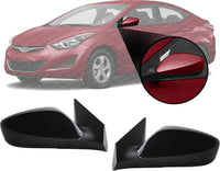 Set Of 2 Front Power Mirror Manual Folding Non-Heated Primed Left Driver & Right Passenger Side Direct Replacement Compatible With 2015-216 Hyundai Elantra HY1321220 HY1320220