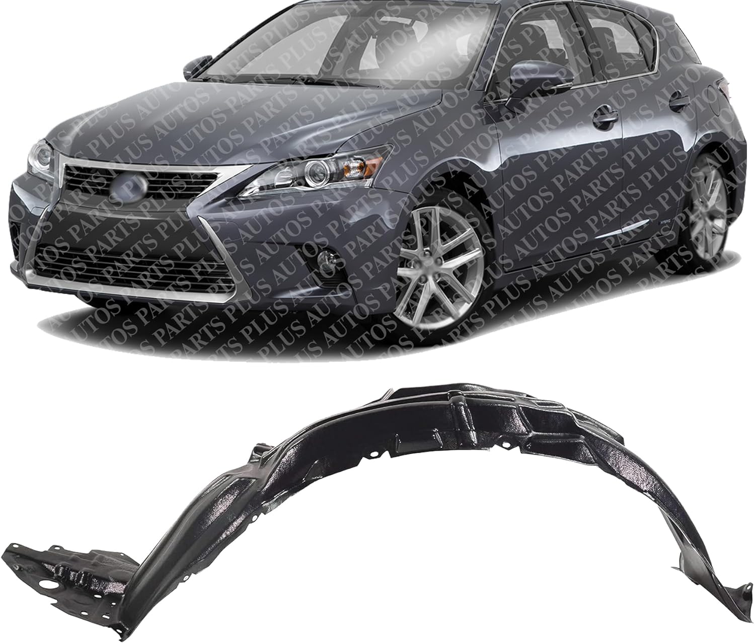 Front Fender Liner Left Driver Side Direct Replacement Compatible With 2015-2017 Lexus CT200h LX1248140 5380676020