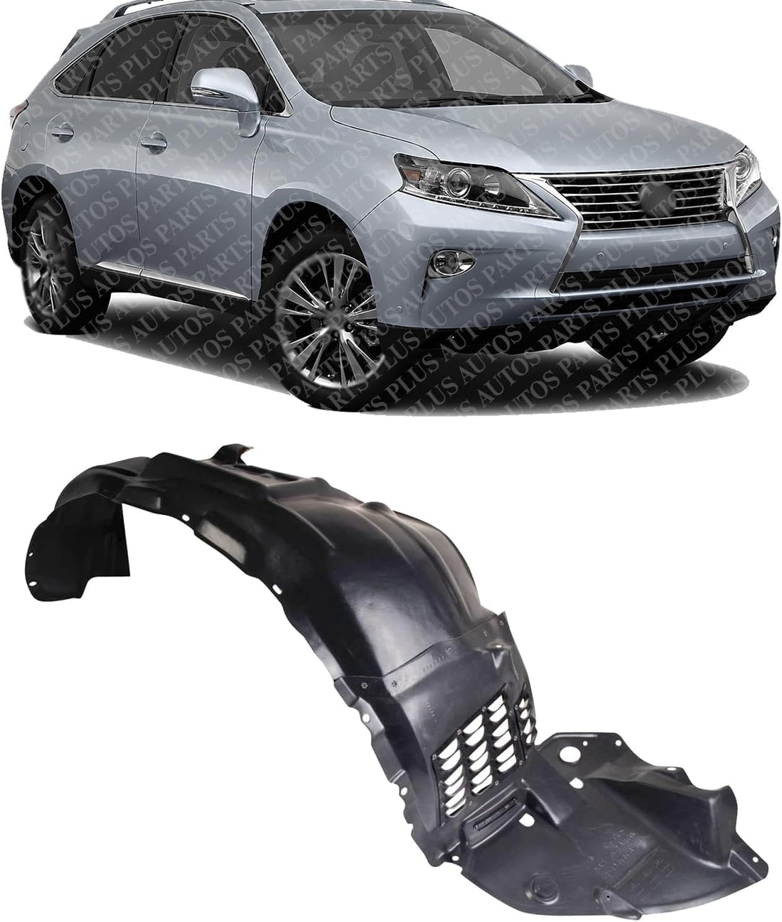 Front Fender Liner Right Passenger Side Direct Replacement Compatible With 2013-2015 Lexus RX450h / 2014-2015 RX350 LX1249121 538050E100