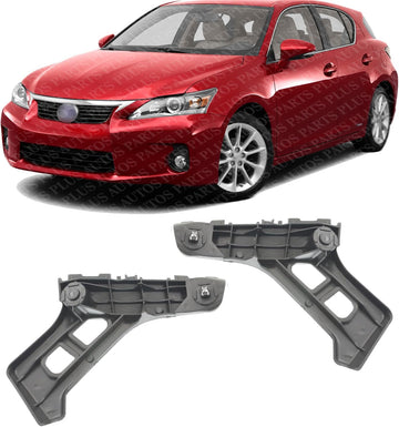 Set of 2 Front Bumper-Side Support Bracket Right Passenger & Left Driver Side Direct Replacement Compatible with 2011-2017 Lexus CT200h LX1043106 LX1042106 5211576011 5211676011