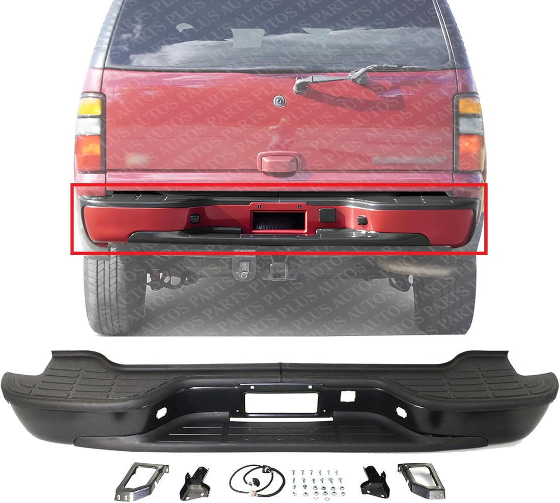 Rear Step Bumper Assembly Primed Steel Direct Replacement Compatible With 2000-2006 Chevrolet Suburban/GMC Yukon GM1101115 19121287-PFM