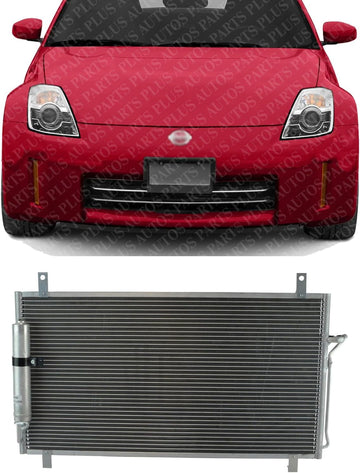 Front A/C Condenser Aluminum Core Direct Replacement Compatible With 2003-2009 Nissan 350Z NI3030149 92100CD00A