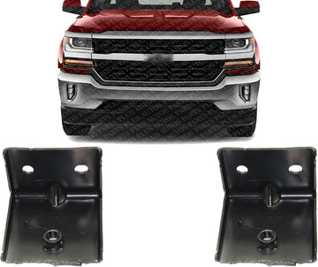 Set of 2 Front Bumper Support Bracket Steel Right Passenger & Left Driver Side Direct Replacement Compatible with 2016-2018 Chevrolet Silverado 1500 / 2019 LD GM1042130 84054213