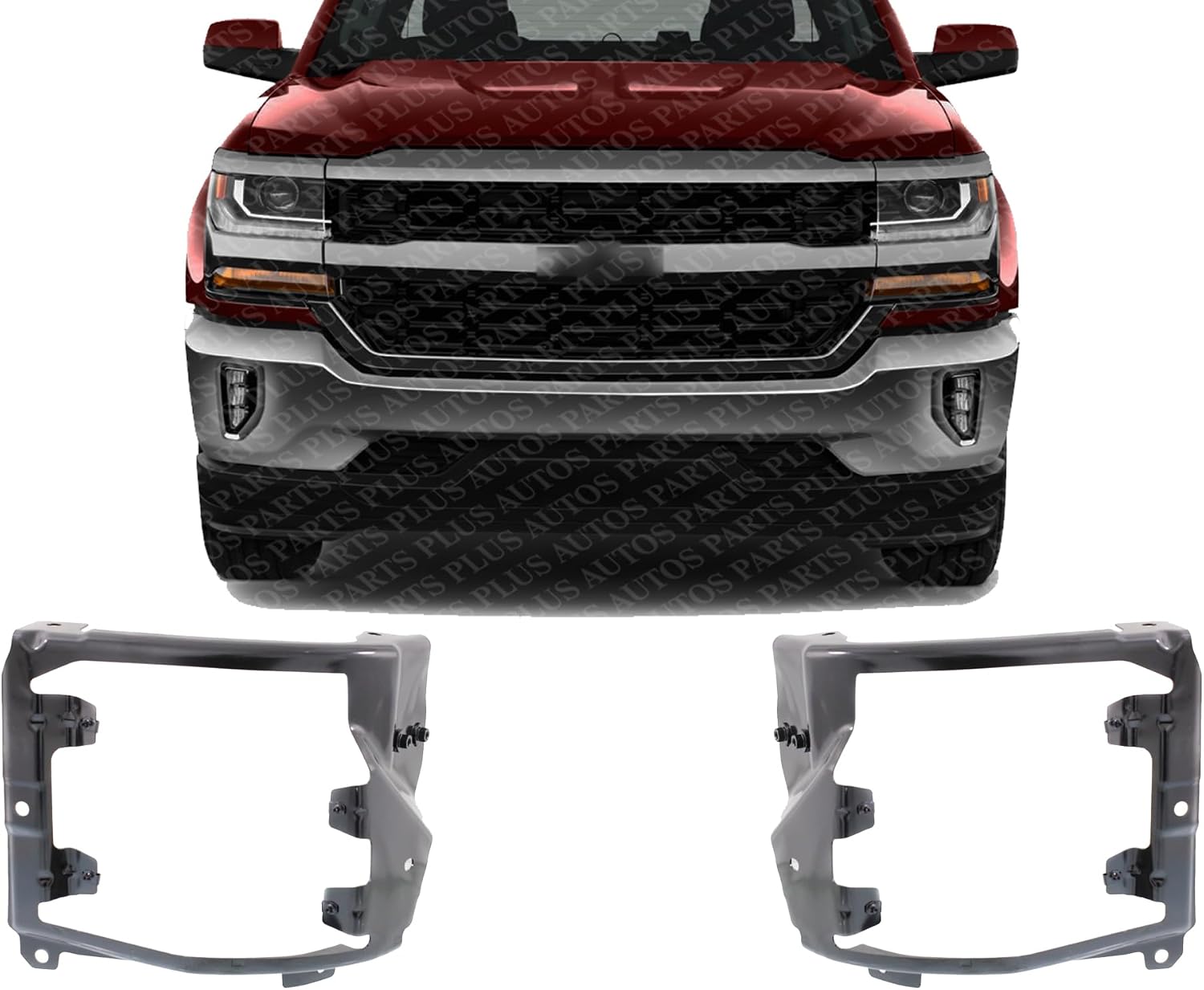 Set of 2 Front Bumper Outer Bracket Left Driver & Right Passenger Side Direct Replacement Compatible with 2016-2018 Chevrolet Silverado / 2019 LD 1500 GM1063114 GM1062114 84029811