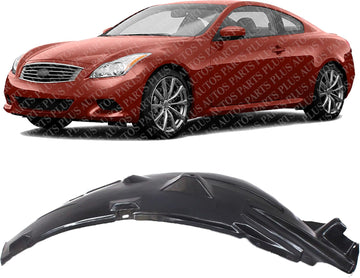 Front Fender Liner Rear Section Left Driver Side Direct Replacement Compatible With 2008-2013 Infiniti G37 IN1248113 63843JL00A