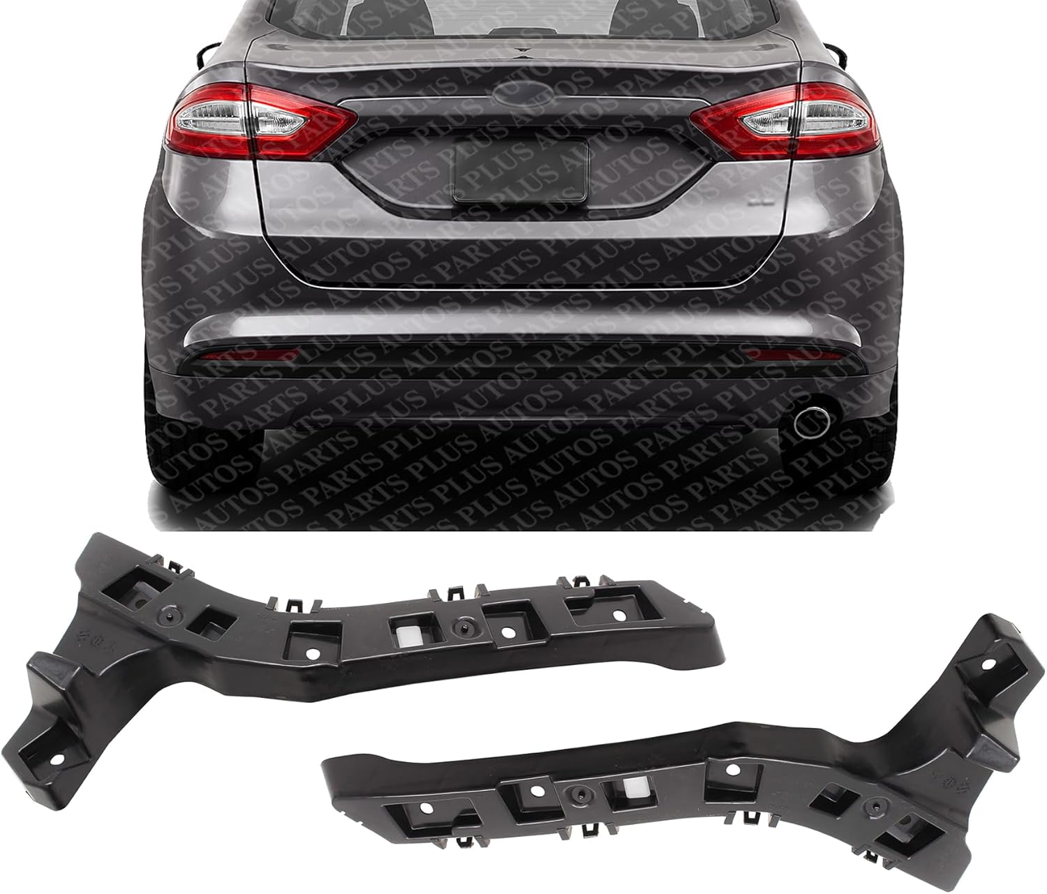 Set of 2 Rear Bumper Upper Bracket Left Driver & Right Passenger Side Direct Replacement Compatible with 2013-2018 Ford Fusion FO1143123 FO1142123 DS7Z17787B DS7Z17788B