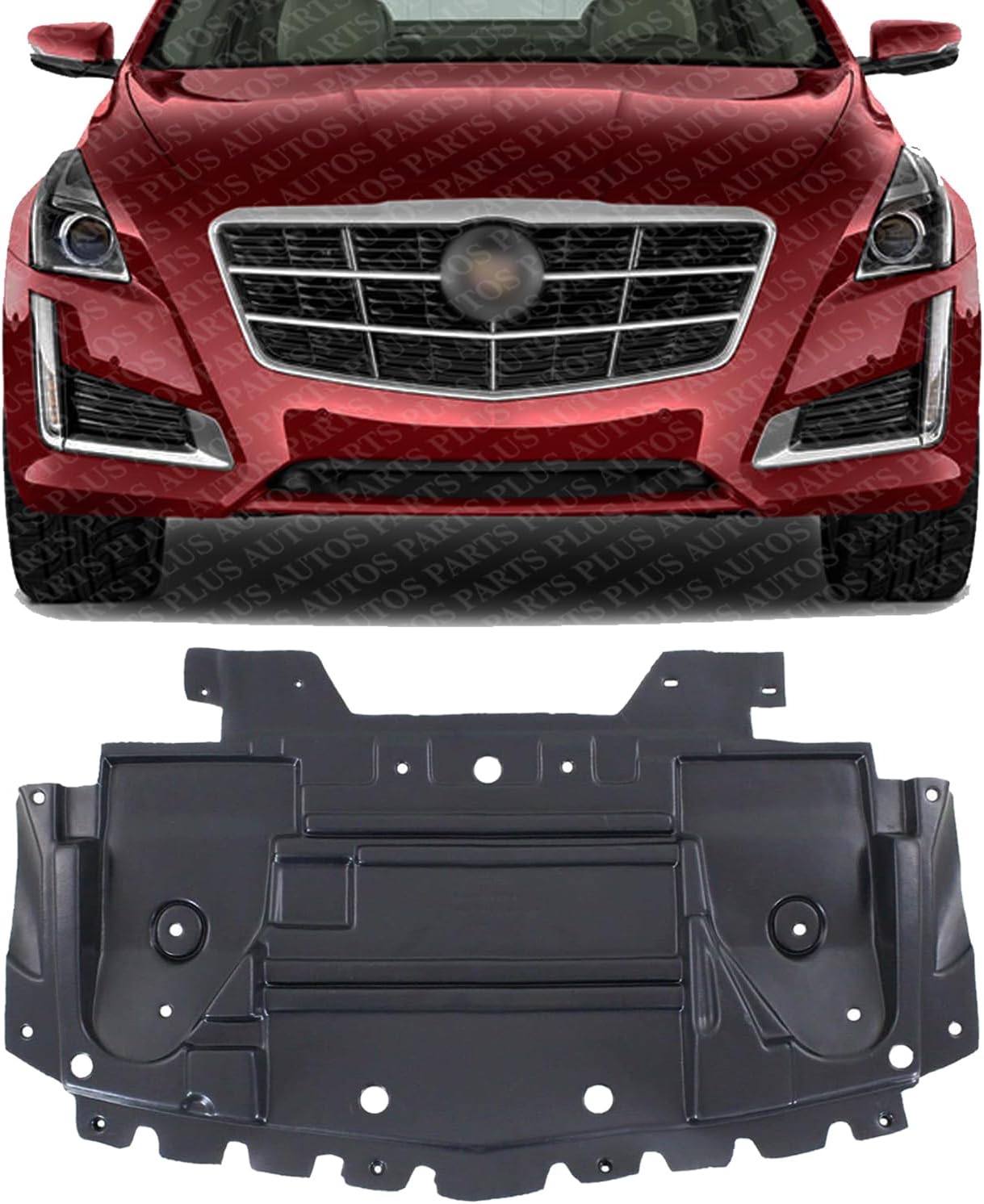 Front Engine Splash Shield Under Cover Air Deflector Direct Replacement Compatible with 2009-2015 Cadillac CTS GM1091118 20844261-PFM