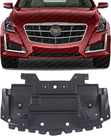Front Engine Splash Shield Under Cover Air Deflector Direct Replacement Compatible with 2009-2015 Cadillac CTS GM1091118 20844261-PFM