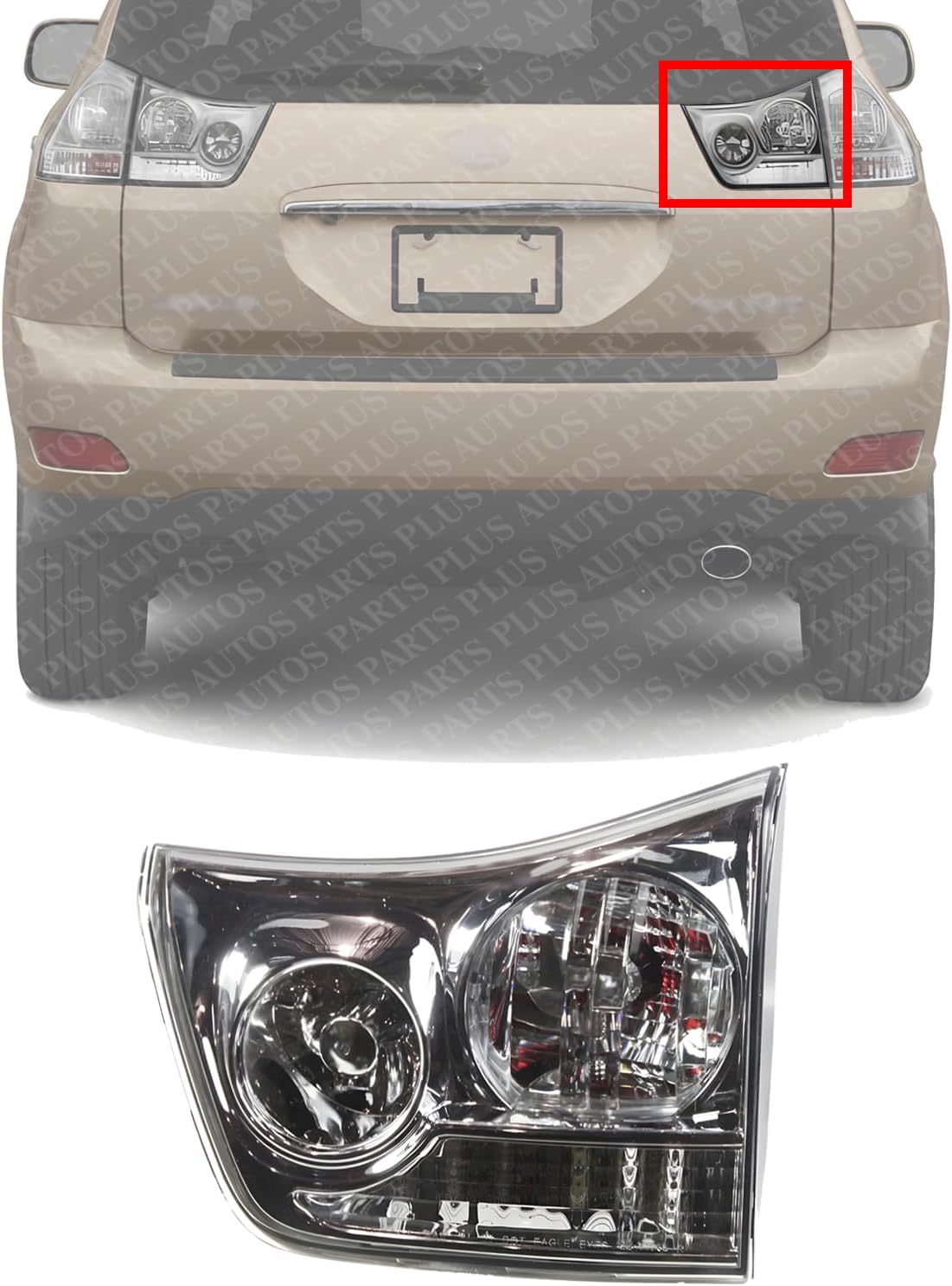 Tail Light Inner Assembly Right Passenger Side Direct Replacement Compatible With 2004-2006 Lexus RX330 / 2007-2009 RX350 LX2801119 815800E010