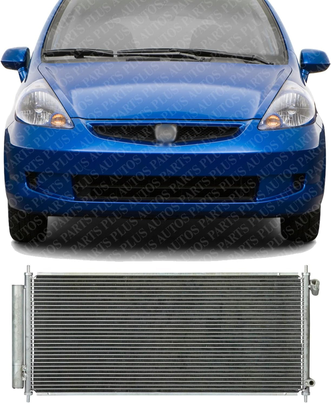 Front A/C Condenser Aluminum Core Direct Replacement Compatible With 2007-2008 Honda Fit HO3030149 80110SAA013