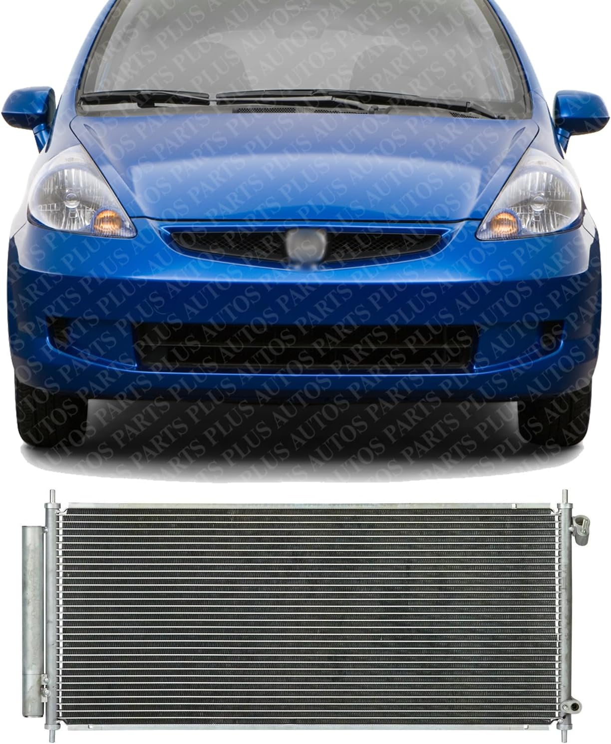 Front A/C Condenser Aluminum Core Direct Replacement Compatible With 2007-2008 Honda Fit HO3030149 80110SAA013