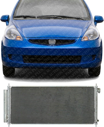 Front A/C Condenser Aluminum Core Direct Replacement Compatible With 2007-2008 Honda Fit HO3030149 80110SAA013