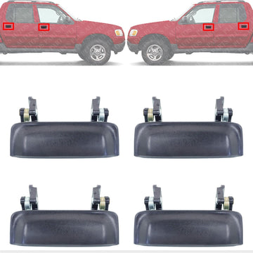 Set of 4 Front & Rear Exterior Door Handle Painted Right Passenger & Left Driver Side Direct Replacement Compatible with 1998-2003 Ford Explorer / 2001-2005 Sport Trac FO1310117
