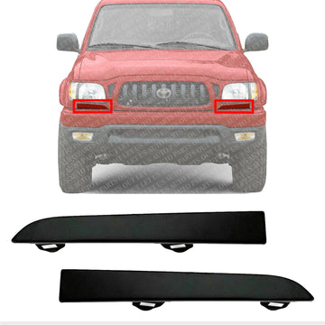 Set Of 2 Front Head Light Filler Primed Left Driver & Right Passenger Side Direct Replacement Compatible With 2001-2004 Toyota Tacoma TO1088108 TO1089108 5251335060 5251235050