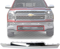 Front Bumper Impact Bar Skid Plate Chrome Direct Replacement Compatible With 2014-2015 Chevrolet Silverado 1500 GM1087249 22944882